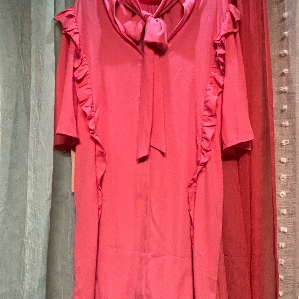 Elegant Pink Ruffle Dress - Picture 3 of 4